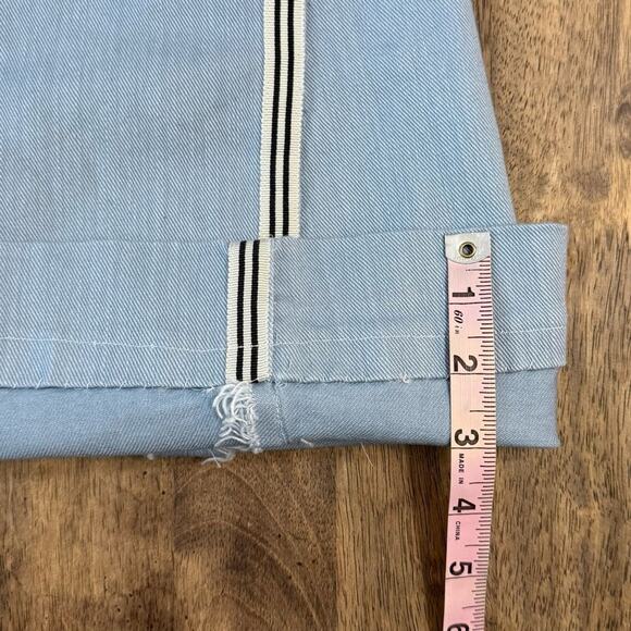 Hellessy Women’s Super Wide Leg Flare Denim Jeans Light Wash Racing Stripe Sz 10 - Picture 7 of 11